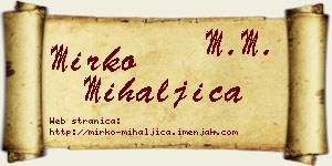 Mirko Mihaljica vizit kartica